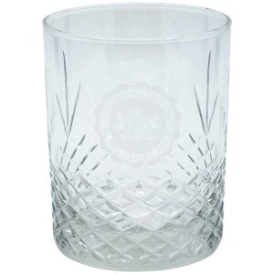 rocks glass diamond cut with etched Pennsylvania State University Seal